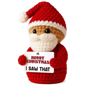 Mini cadeau d'anniversaire inspirant, poupée Père Noël en crochet faite à la main, idéale pour la famille et les amis - Product Image 2