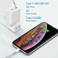 Chargeur mural à charge rapide USB C 30W double port Adaptateur secteur protégé OTP Bloc de charge pour téléphone portable