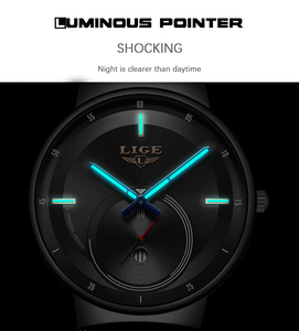 <span class=keywords><strong>Reloj</strong></span> <span class=keywords><strong>LIGE</strong></span> <span class=keywords><strong>2022</strong></span>, <span class=keywords><strong>Reloj</strong></span> de Cuarzo de Lujo de Moda para Hombre, <span class=keywords><strong>Reloj</strong></span> Casual Delgado de Acero Inoxidable con Malla, Resistente al Agua, Modelo Lg9993 - Product Image 5