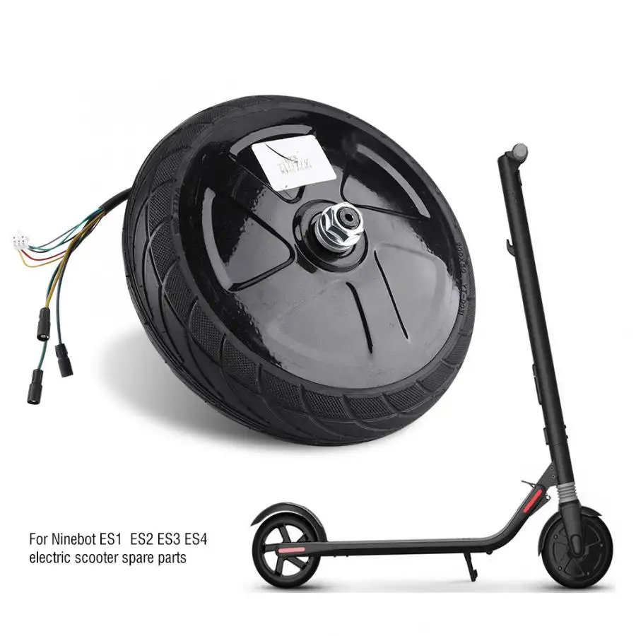 Avaliação de potência 300w preta, adequado para ninebot es1 es2 es3 es4, peças para scooter elétrico, hub de substituição, motor da roda do pneu