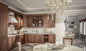 Ensemble de meubles de cuisine modulaires en <span class=keywords><strong>bois</strong></span> massif de style traditionnel, personnalisation complète de la maison, option salle à manger, écologique, garantie 1 an - Product Image 3