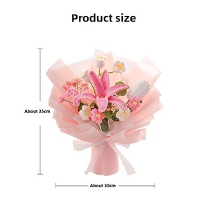 <span class=keywords><strong>Ramo</strong></span> Decorativo <span class=keywords><strong>de</strong></span> Lirios <span class=keywords><strong>de</strong></span> Seda Hechos a Mano con Diseño Tejido, Flores Artificiales con Tacto Real para Regalos <span class=keywords><strong>de</strong></span> San Valentín, Cumpleaños y Festividades - Product Image 5