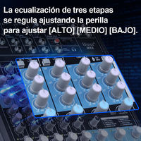 Mélangeur audio professionnel OEM MX8 à 8 canaux avec entrée MP3 pour enregistrement en direct