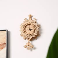 Jam Dinding Kayu 3D Puzzle Vintage DIY Model Kerajinan Koleksi dalam Jumlah Besar