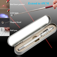 Stylos laser avec pointeur laser rouge, stylo rétractable, antenne télescopique, pointeur pédagogique, stylo à bille en métal, lampe torche LED, aimant