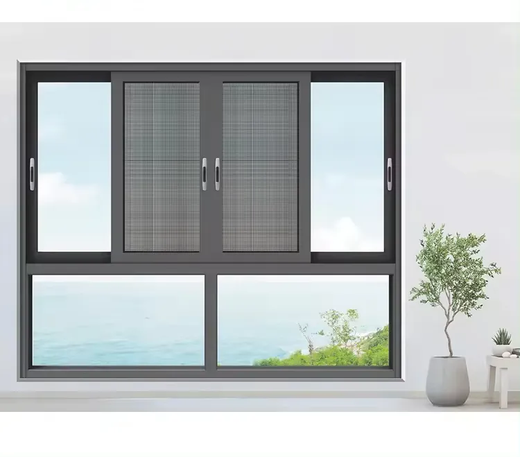 Hote satış termal mola sürgülü pencere çift cam alüminyum cam sürgülü pencereler