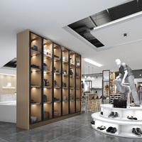 Grand présentoir de magasin de bijoux, design de vitrine murale pour vin, en bois de chêne, sur pied, pour magasin de montres, avec produits