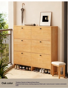 XHA Customizable Foldable Modern Exterior Entrance Door <b>Shoe</b> Cabinet Ultra-thin Design Walnut Finish Floor <b>Shoe</b> Rack for Home - Product Image 1