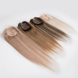 Srock 6*7 Mono Topper en Cheveux Humains Vierges Bruts Européens P8-60, Base en Soie, Lisse, pour Femmes Blanches, Direct Usine - Product Image 5