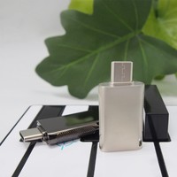 Flash Drive USB Tipe C Single Port Berbahan Metal OTG Pendrive Logo Custom Mini USB C Memory Stick untuk Ponsel Laptop