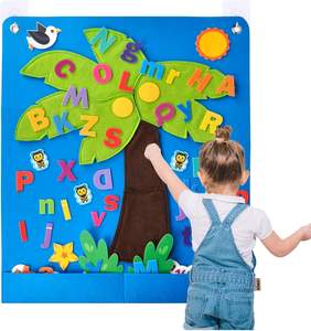 Juguetes para Niños, Letras y Números de Fieltro, Árbol de Coco, Juegos Educativos del Alfabeto para Pared, Enseñanza en Casa y Aula - Product Image 2