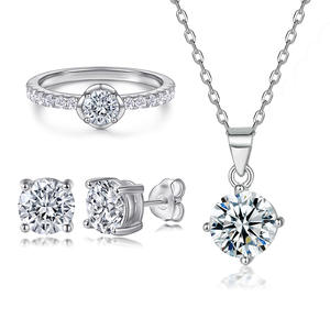 Sparkle Bijoux Accessoire Bagues Colliers Boucles d'oreilles Ensembles de bijoux coupe ronde en argent sterling 925 - Product Image 1