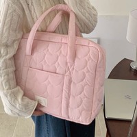 Nouveau sac fourre-tout matelassé et rembourré pour femme, grand format, brodé, pour ordinateur portable, idéal pour les trajets quotidiens, avec logo personnalisé