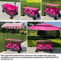 Chariot de camping pliable robuste à double couche avec double frein et roues à 12 roulements OEM