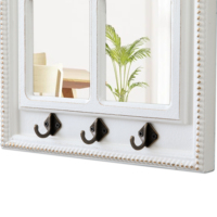 Espejo de pared con marco de madera arqueado rústico personalizado hecho a mano Estilo Casa de Campo decorativo ventanas de Iglesia espejos colgantes de madera con gancho