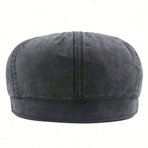 Wholesale Spring Autumn Faded Washed Cotton 8 Panels Newsboy Cap Fitted Vintage Washed Men Beret <b>Hat</b> - Product Image 3