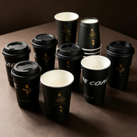 Gobelets en papier jetables en feuille d'or, épaissis, résistants à la chaleur, écologiques, biodégradables, pour café et thé
