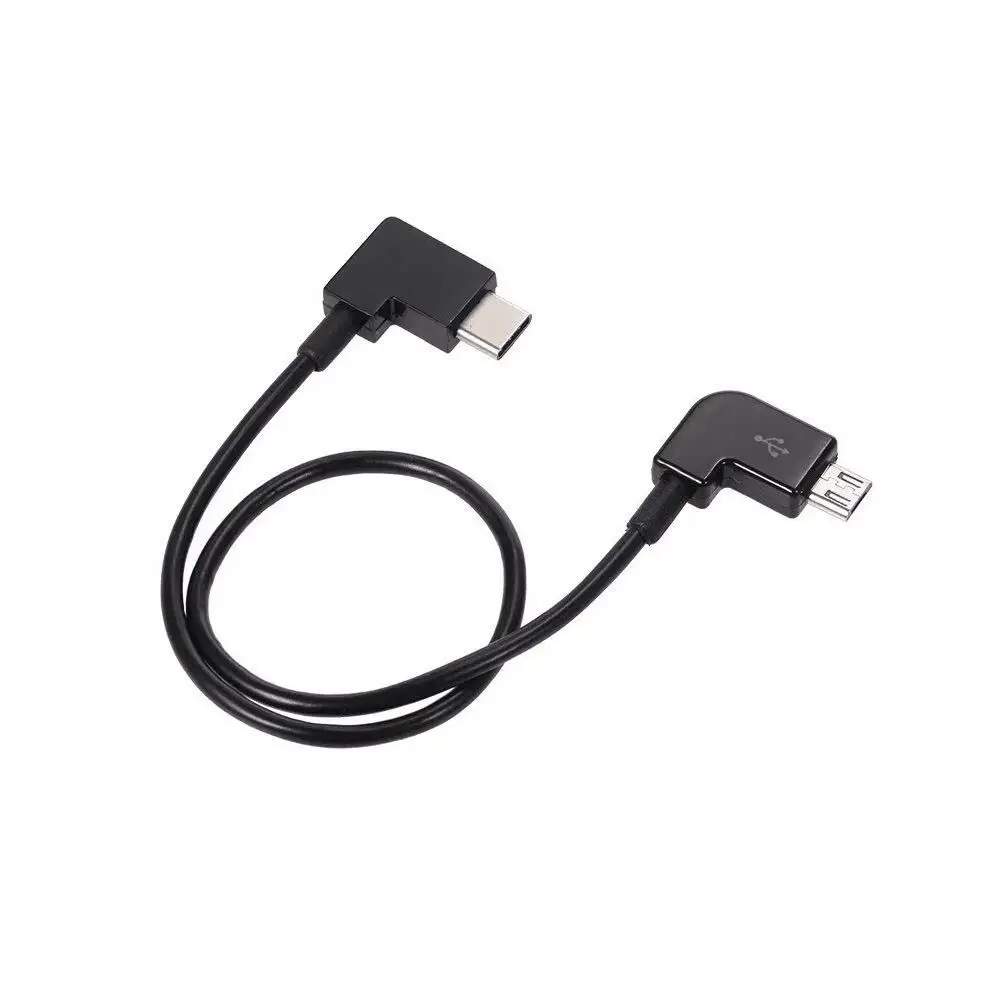 Câble micro USB type C à angle droit de 0.3m à 90 degrés pour téléphone portable OTG connecté au câble de données de la télécommande du drone