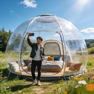 Tienda de Campaña Burbuja Transparente - Uso para Glamping y Observación de <span class=keywords><strong>Estrellas</strong></span>, <span class=keywords><strong>4</strong></span>-8 Personas, Fotogénica y Resistente a la Intemperie, Suministro de Fábrica, ISO9001 - Product Image 2