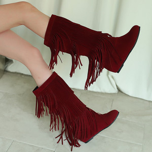 2025 Winter Women's Ankle & Bootie Boots Med <b>Heel</b> <b>Round</b> <b>Toe</b> Slip-On Solid Color Casual Shoes - Product Image 1