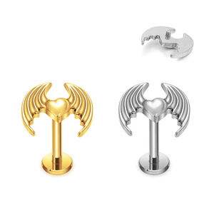 Bijoux de piercing en titane 16G, clous d'oreille à dos plat à filetage interne, pour hélix, conque, tragus, bijoux corporels - Product Image 1