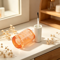 Bouteilles de vernis à ongles en verre vides en gros avec bouchon hexagonal et pinceau pour emballages cosmétiques avec capuchon à pinceau