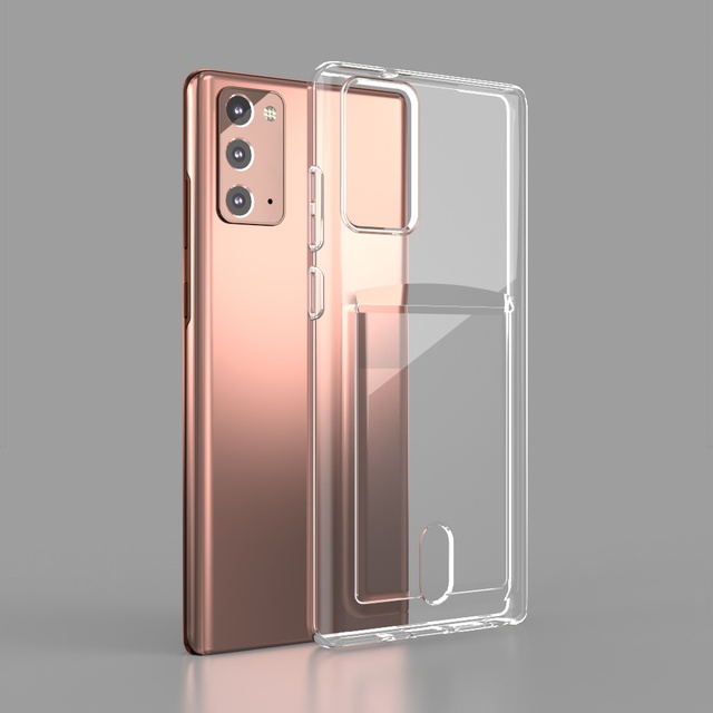 Clear Card Holder Phone Case for Samsung Galaxy S21+ S20+ S10+ Note 20+ Ultra Credit Card Slot Soft Cover Case