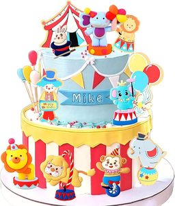 <span class=keywords><strong>Cirque</strong></span> Gâteau Toppers Animaux Gâteau Décoration Carnaval Cupcake Topper Clown pour <span class=keywords><strong>Cirque</strong></span> Fête D'<span class=keywords><strong>anniversaire</strong></span> Bébé Douche Fournitures - Product Image 1