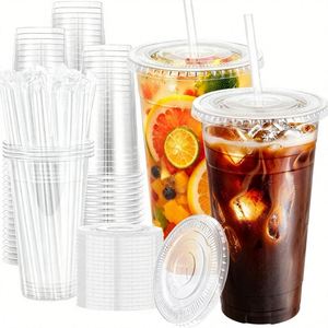 Gobelets jetables en plastique transparent de 24 oz, anti-fuite, pour café glacé, avec couvercles et pailles |   Chine pour usage domestique et commercial - Product Image 1