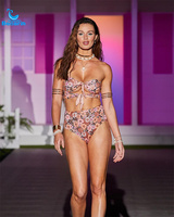 Imprimer Maillots De Bain Deux Pièces Élastique Bikini Push up Maillot De Bain Taille Basse Maillot De Bain Personnalisé Élégant Imprimé Femmes Maillots De Bain