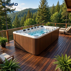 Bain à remous de luxe en acrylique blanc pour hôtel, piscine, <span class=keywords><strong>spa</strong></span>, 16 <span class=keywords><strong>places</strong></span>, hydrothérapie, jacuzzi extérieur - Product Image 3