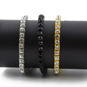 Pulsera de cadena de tenis con diamantes de imitación de una sola fila para hombre, accesorio de mano moderno y a la moda - Product Image 5