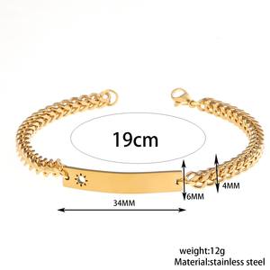 Bracelet personnalisé en gros plaqué or 18 carats, bracelet de luxe en acier inoxydable étanche et gravable pour femme - Product Image 3