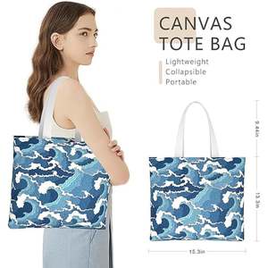 Bolsa de Mano de Lona de Algodón Orgánico Ecológica, con Logotipo Personalizado Impreso, Reciclable, Reutilizable, para Compras y Promociones - Product Image 2