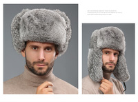 Cálido Fuzzy Fluffy Ski Ciclismo Ushanka Sombrero Gorra Caza Earflap Trooper Sombrero de invierno Felpa Ruso Ushanka Fur Trapper Hat