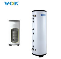 Chauffe-eau indirect Stockage électrique 80L- 500L CylinderTank en acier inoxydable avec serpentins d'échangeur de chauffage Montage mural au sol