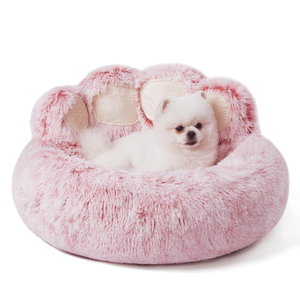 Venta al por mayor: Cama redonda de felpa suave y lujosa para perros con orejas, diseño de donut, personalizada y adorable. - Product Image 1