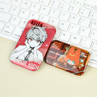 Badges et épingles personnalisés écologiques modernes à prix réduit, avec estampage à froid irrégulier, paillettes et hologrammes