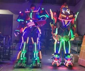 Prix usine fait à la main bonne qualité 2.7 M de haut réaliste taille humaine LED spectacle de nuit Robot mascotte <span class=keywords><strong>Costume</strong></span> <span class=keywords><strong>pour</strong></span> événement fête - Product Image 2