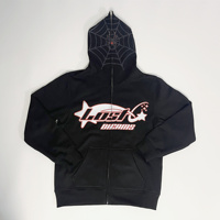 Sweat à capuche personnalisé de haute qualité Vintage High Street Spider en coton éponge française pull à cordon sweats à capuche pour hommes sweat à capuche lourd