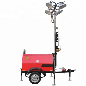 9M Handmatige Mast Verlichting Toren 4*1000W Halogeen Industriële Mobiele Licht Met Japanse Kubota Motor