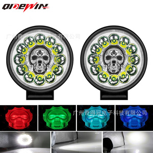 Skull Round Car <b>LED</b> <b>Work</b> <b>Light</b> 4 Inch 12-24V DC Switch Control Off-Road Lighting - Product Image 4
