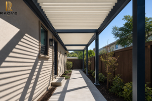 RKOVE Pergola Bioclimatique Aluminium 3x6m Attached Home Walkway Waterproof Cover Enclosed Outdoor Balcony aluminum garden pergo - Product Image 4