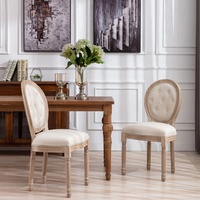 Chaise de salle à manger Louis Baroque en bois massif, design antique, dossier rond, vente en gros