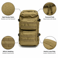 Sac à dos tactique imperméable de qualité supérieure avec bretelles détachables pour la chasse, la survie et les activités de plein air