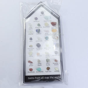 Kit di pietre preziose naturali, 31 minerali e cristalli unici provenienti da tutto il <span class=keywords><strong>mondo</strong></span> per bambini, collezionisti e curativi - Product Image 3