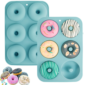 6-Cup DIY Donut Silicone khuôn chống dính lò vi sóng tương thích bánh nướng công cụ thân thiện với môi dễ dàng phát hành Nhà Bếp - Product Image 2
