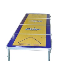 Pique-nique usine directe pliable Beerpong Table 8 pieds Portable pliant bière-pong jeu Table personnalisé ensemble avec trous de tasse