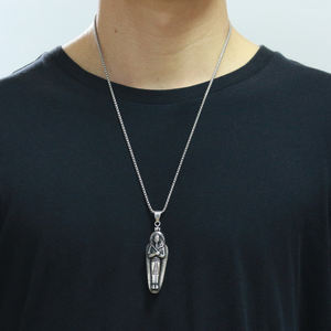 빈티지 오픈 관 이집트 미라 펜던트 목걸이 스테인레스 스틸 파라오 펜던트 목걸이 - Product Image 4