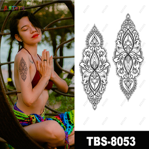 Tatuaje de brazo de larga duración para hombres y mujeres, pegatinas de tatuaje temporal de <span class=keywords><strong>Henna</strong></span> coloridas seguras no tóxicas - Product Image 5